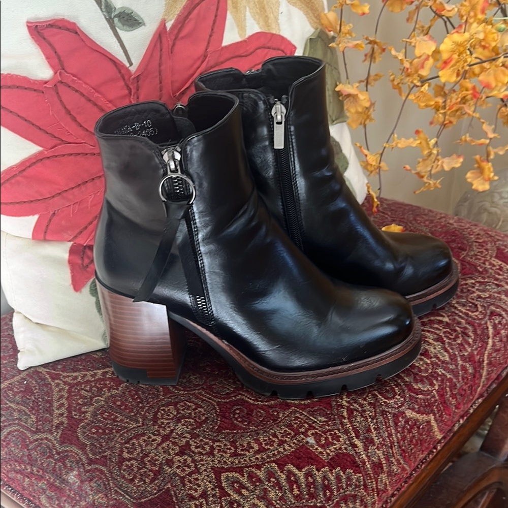 Elegant Black Leather Ankle Boots